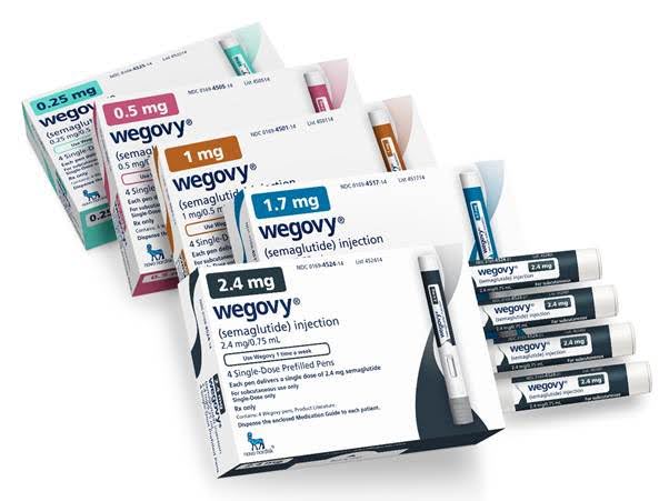 Wegovy (semaglutide) once weekly injections